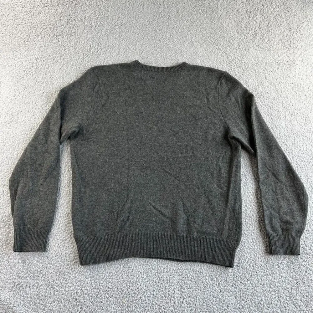 Ralph Lauren Polo Sweater Mens Large Gray Italian Yarn Lambs Wool V Neck READ‎